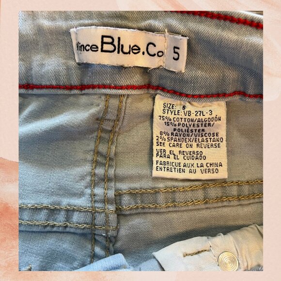 Vince Blue Co. Light Wash Distressed Bermuda Shorts - Picture 4 of 4